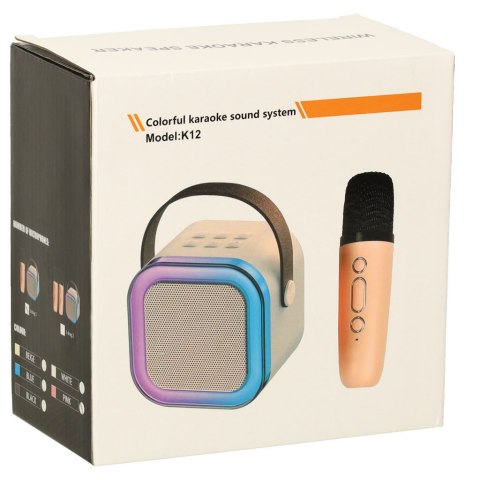 Zestaw do karaoke mikrofon + głośnik przenośny BLUETOOTH USB LED różowy Kik Sp. z o. o. Sp. k.