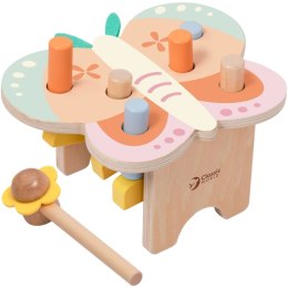 Classic World CLASSIC WORLD Wbijak Pastelowy Motylek Montessori z Młoteczkiem