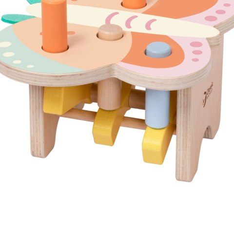 Classic World CLASSIC WORLD Wbijak Pastelowy Motylek Montessori z Młoteczkiem Classic World CLASSIC WORLD Wbijak Pastelowy Motylek Montessori z Młoteczkiem