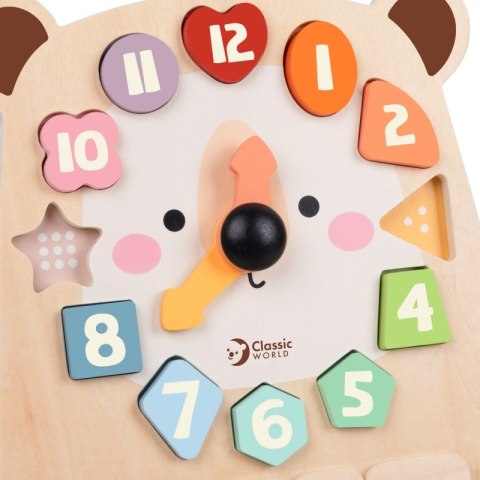 Classic World CLASSIC WORLD Zegar Miś Montessori Edukacyjny 3w1 Nauka Czasu Liczenia i Daty Classic World CLASSIC WORLD Zegar Miś Montessori Edukacyjny 3w1 Nauka Czasu Liczenia i Daty