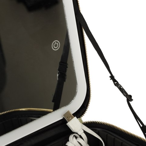 Kosmetyczka organizer na kosmetyki biżuterię kuferek z lusterkiem LED czarny Kik Sp. z o. o. Sp. k.