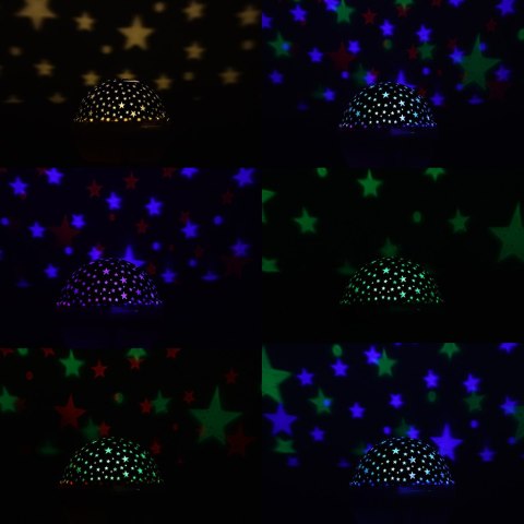 Lampka nocna projektor gwiazd 2w1 USB biała Kik Sp. z o. o. Sp. k.