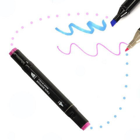 Markery dwustronne mazaki alkoholowe w etui 120 + podstawka Kik Sp. z o. o. Sp. k.