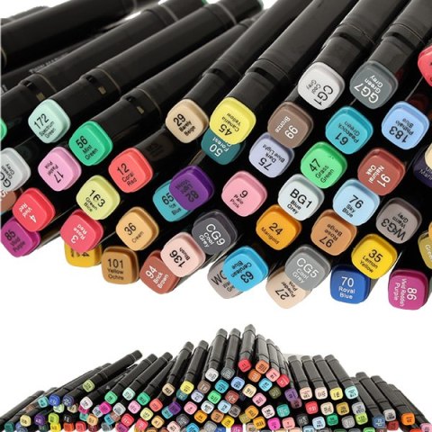 Markery dwustronne mazaki alkoholowe w etui 120 + podstawka Kik Sp. z o. o. Sp. k.