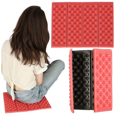 Mata piankowa składana do siedzenia turystyczna czerwona Kik Sp. z o. o. Sp. k.