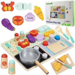 Tooky Toy TOOKY TOY Drewniana Kuchnia z Akcesoriami - Zestaw Małego Kucharza