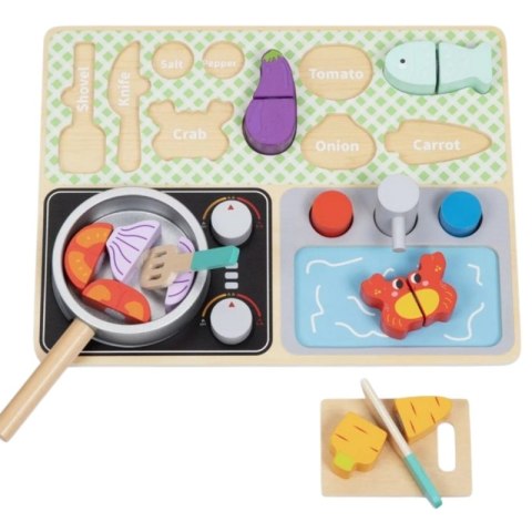 Tooky Toy TOOKY TOY Drewniana Kuchnia z Akcesoriami - Zestaw Małego Kucharza Tooky Toy TOOKY TOY Drewniana Kuchnia z Akcesoriami - Zestaw Małego Kucharza