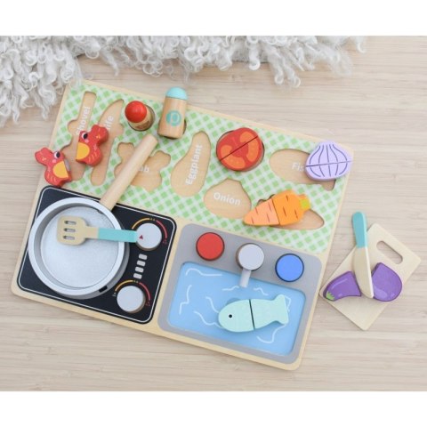 Tooky Toy TOOKY TOY Drewniana Kuchnia z Akcesoriami - Zestaw Małego Kucharza Tooky Toy TOOKY TOY Drewniana Kuchnia z Akcesoriami - Zestaw Małego Kucharza