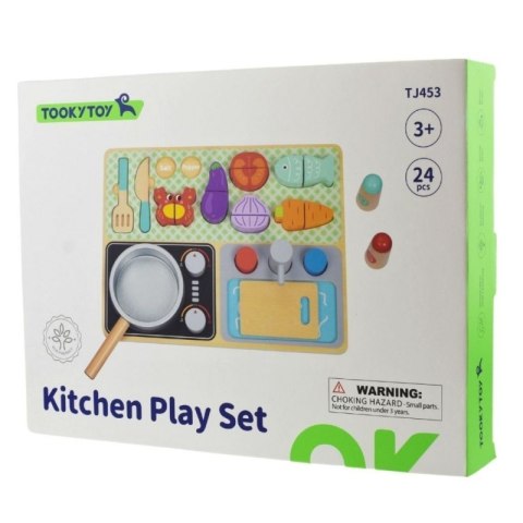Tooky Toy TOOKY TOY Drewniana Kuchnia z Akcesoriami - Zestaw Małego Kucharza Tooky Toy TOOKY TOY Drewniana Kuchnia z Akcesoriami - Zestaw Małego Kucharza