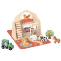 Tooky Toy TOOKY TOY Drewniana Składana Farma w Walizce ze Zwierzątkami