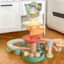 Tooky Toy TOOKY TOY Drewniany Muzyczny Tor Kulkowy Kulodrom 44 el. Pastelowe