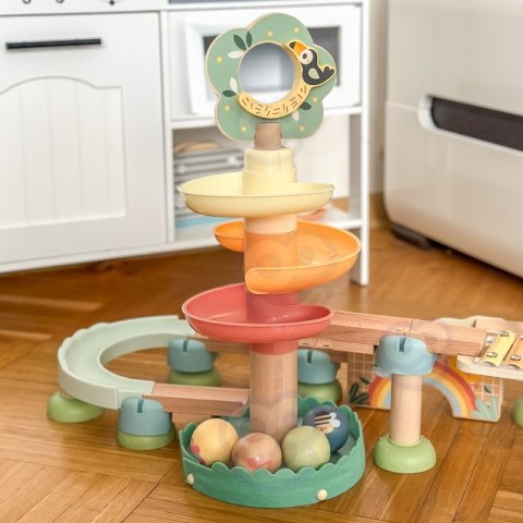 Tooky Toy TOOKY TOY Drewniany Muzyczny Tor Kulkowy Kulodrom 44 el. Pastelowe Tooky Toy TOOKY TOY Drewniany Muzyczny Tor Kulkowy Kulodrom 44 el. Pastelowe
