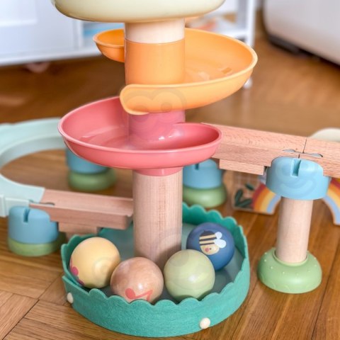 Tooky Toy TOOKY TOY Drewniany Muzyczny Tor Kulkowy Kulodrom 44 el. Pastelowe Tooky Toy TOOKY TOY Drewniany Muzyczny Tor Kulkowy Kulodrom 44 el. Pastelowe