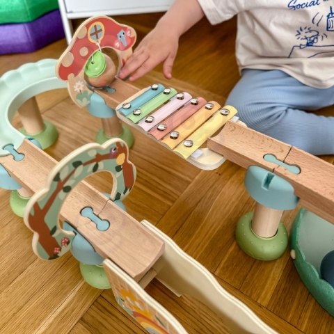 Tooky Toy TOOKY TOY Drewniany Muzyczny Tor Kulkowy Kulodrom 44 el. Pastelowe Tooky Toy TOOKY TOY Drewniany Muzyczny Tor Kulkowy Kulodrom 44 el. Pastelowe