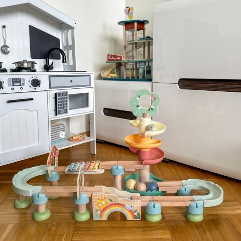 Tooky Toy TOOKY TOY Drewniany Muzyczny Tor Kulkowy Kulodrom 44 el. Pastelowe Tooky Toy TOOKY TOY Drewniany Muzyczny Tor Kulkowy Kulodrom 44 el. Pastelowe