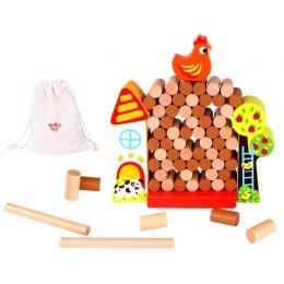 Tooky Toy TOOKY TOY Gra Zręcznościowa Spadająca Kura Drewniana Farma