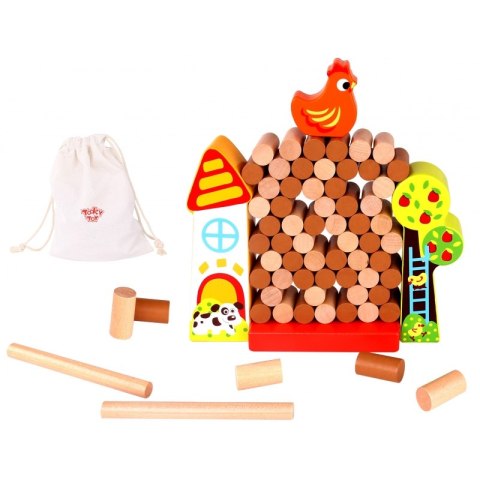 Tooky Toy TOOKY TOY Gra Zręcznościowa Spadająca Kura Drewniana Farma Tooky Toy TOOKY TOY Gra Zręcznościowa Spadająca Kura Drewniana Farma