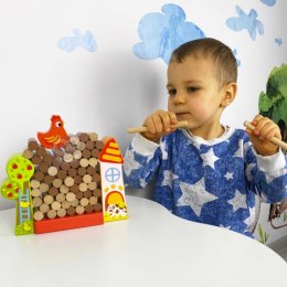 Tooky Toy TOOKY TOY Gra Zręcznościowa Spadająca Kura Drewniana Farma