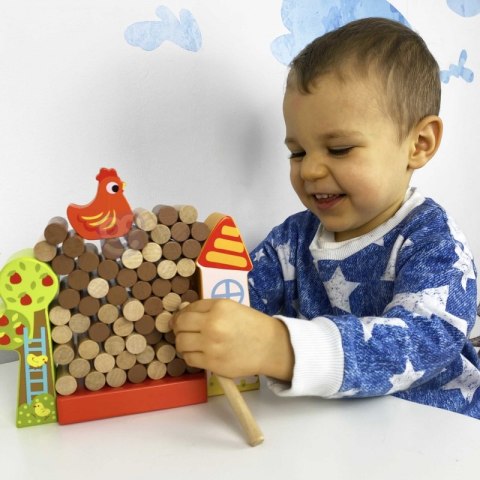 Tooky Toy TOOKY TOY Gra Zręcznościowa Spadająca Kura Drewniana Farma Tooky Toy TOOKY TOY Gra Zręcznościowa Spadająca Kura Drewniana Farma