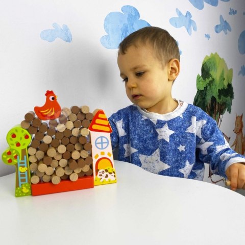 Tooky Toy TOOKY TOY Gra Zręcznościowa Spadająca Kura Drewniana Farma Tooky Toy TOOKY TOY Gra Zręcznościowa Spadająca Kura Drewniana Farma