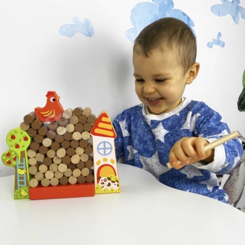 Tooky Toy TOOKY TOY Gra Zręcznościowa Spadająca Kura Drewniana Farma Tooky Toy TOOKY TOY Gra Zręcznościowa Spadająca Kura Drewniana Farma