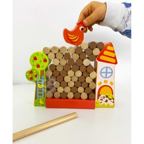 Tooky Toy TOOKY TOY Gra Zręcznościowa Spadająca Kura Drewniana Farma Tooky Toy TOOKY TOY Gra Zręcznościowa Spadająca Kura Drewniana Farma