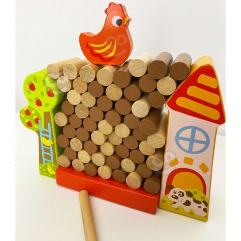 Tooky Toy TOOKY TOY Gra Zręcznościowa Spadająca Kura Drewniana Farma Tooky Toy TOOKY TOY Gra Zręcznościowa Spadająca Kura Drewniana Farma