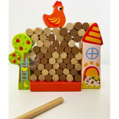 Tooky Toy TOOKY TOY Gra Zręcznościowa Spadająca Kura Drewniana Farma Tooky Toy TOOKY TOY Gra Zręcznościowa Spadająca Kura Drewniana Farma