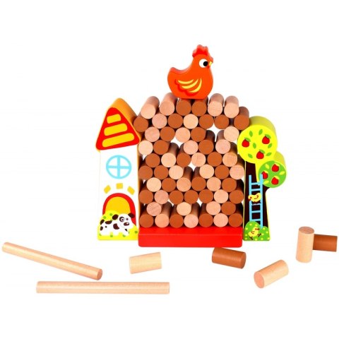 Tooky Toy TOOKY TOY Gra Zręcznościowa Spadająca Kura Drewniana Farma Tooky Toy TOOKY TOY Gra Zręcznościowa Spadająca Kura Drewniana Farma
