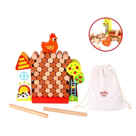 Tooky Toy TOOKY TOY Gra Zręcznościowa Spadająca Kura Drewniana Farma Tooky Toy TOOKY TOY Gra Zręcznościowa Spadająca Kura Drewniana Farma