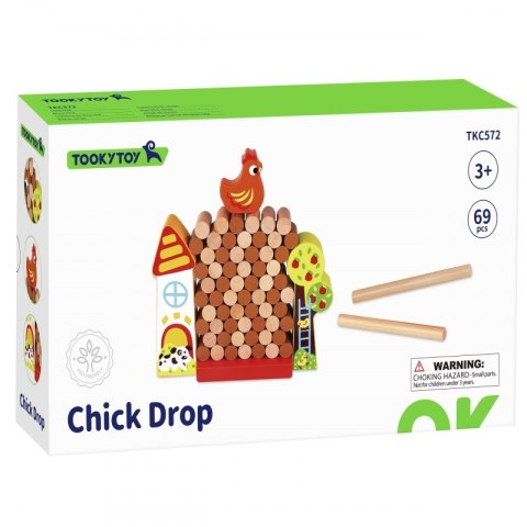 Tooky Toy TOOKY TOY Gra Zręcznościowa Spadająca Kura Drewniana Farma Tooky Toy TOOKY TOY Gra Zręcznościowa Spadająca Kura Drewniana Farma