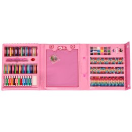 Zestaw plastyczny do malowania w walizce 208 elementów różowy Kik Sp. z o. o. Sp. k.