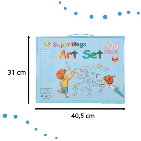 Zestaw plastyczny do malowania w walizce 208el niebieski Kik Sp. z o. o. Sp. k.