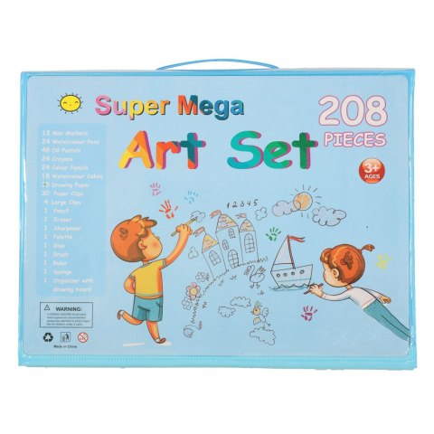 Zestaw plastyczny do malowania w walizce 208el niebieski Kik Sp. z o. o. Sp. k.