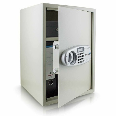 Bituxx Sejf elektroniczny jasnoszary podwójny zamek regulowana półka Bituxx Sejf elektroniczny jasnoszary podwójny zamek regulowana półka
