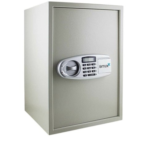 Bituxx Sejf elektroniczny jasnoszary podwójny zamek regulowana półka Bituxx Sejf elektroniczny jasnoszary podwójny zamek regulowana półka