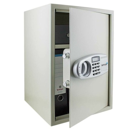 Bituxx Sejf elektroniczny jasnoszary podwójny zamek regulowana półka Bituxx Sejf elektroniczny jasnoszary podwójny zamek regulowana półka