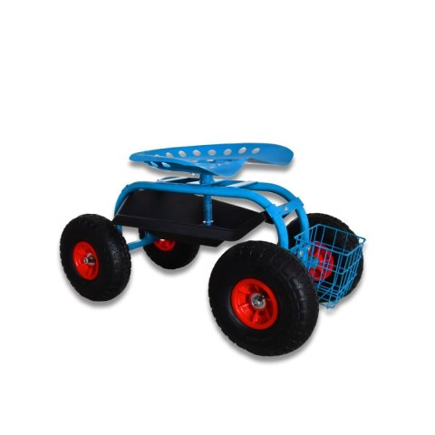 Bituxx Wózek ogrodowy do transportu z obrotowym siedzeniem pełna regulacja