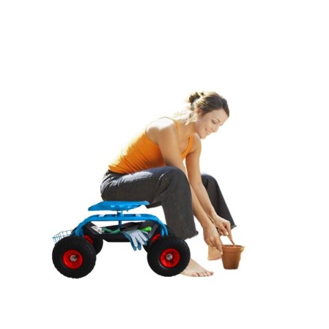 Bituxx Wózek ogrodowy do transportu z obrotowym siedzeniem pełna regulacja