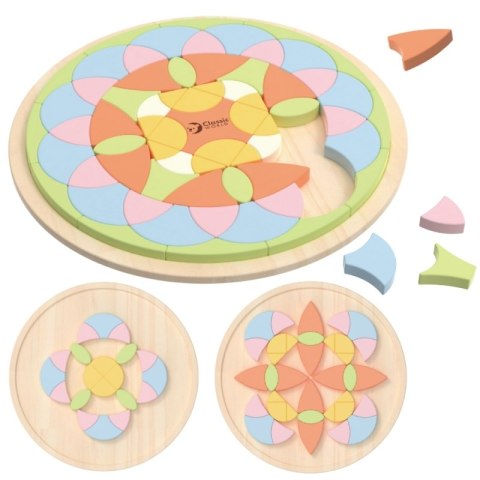 Classic World CLASSIC WORLD Pastelowa Mandala Układanka Montessori Mozaika Kwiaty