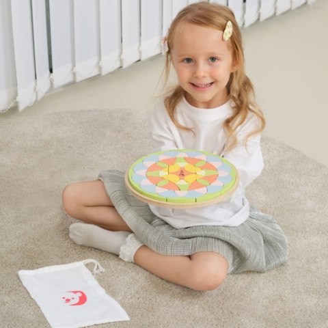 Classic World CLASSIC WORLD Pastelowa Mandala Układanka Montessori Mozaika Kwiaty