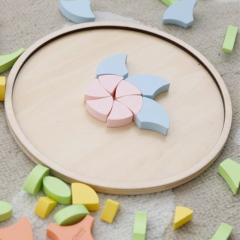 Classic World CLASSIC WORLD Pastelowa Mandala Układanka Montessori Mozaika Kwiaty