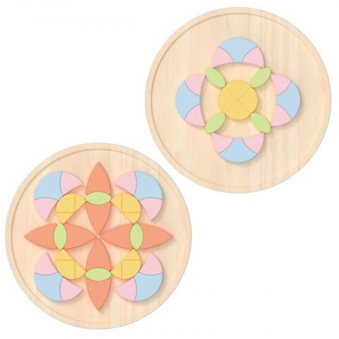 Classic World CLASSIC WORLD Pastelowa Mandala Układanka Montessori Mozaika Kwiaty