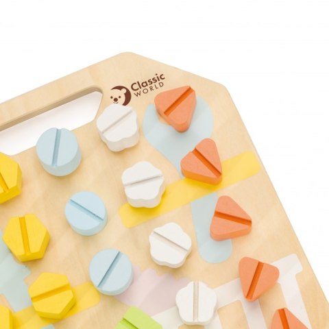 Classic World CLASSIC WORLD Wooden Manipulative Board Logic Puzzle