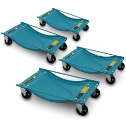 E-hurtownia Wózki manewrowe do auta 4x 450 kg stal obrotowe kółka garaż serwis