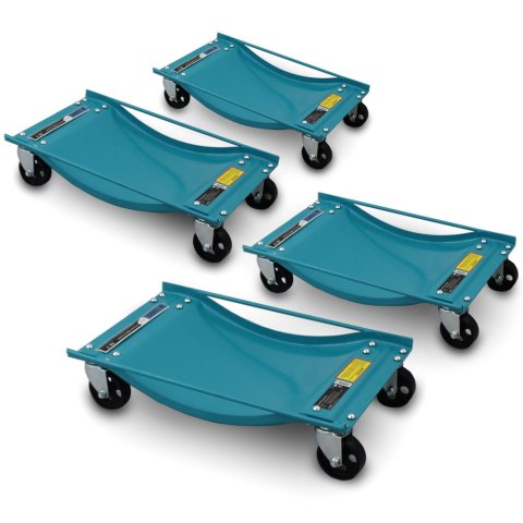 E-hurtownia Wózki manewrowe do auta 4x 450 kg stal obrotowe kółka garaż serwis