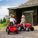 FALK FALK Traktor Massey Ferguson Czerwony na Pedały z Przyczepką od 3 Lat