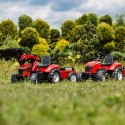 FALK FALK Traktor Massey Ferguson Czerwony na Pedały z Przyczepką od 3 Lat