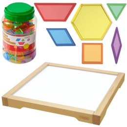Masterkidz MASTERKIDZ Panel Skrzynia LED Sensoryczna + Klocki Montessori Mozaika 140 el.