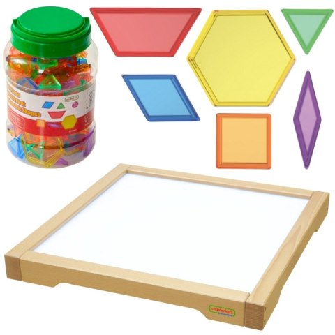 Masterkidz MASTERKIDZ Panel Skrzynia LED Sensoryczna + Klocki Montessori Mozaika 140 el.